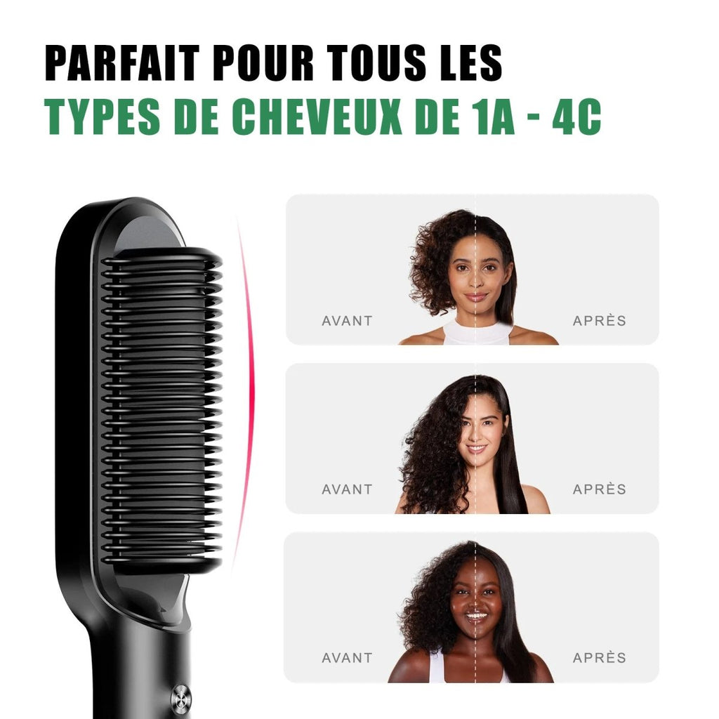 HairMaster Duo - Lisseur 2 en 1 + Brosse Offerte