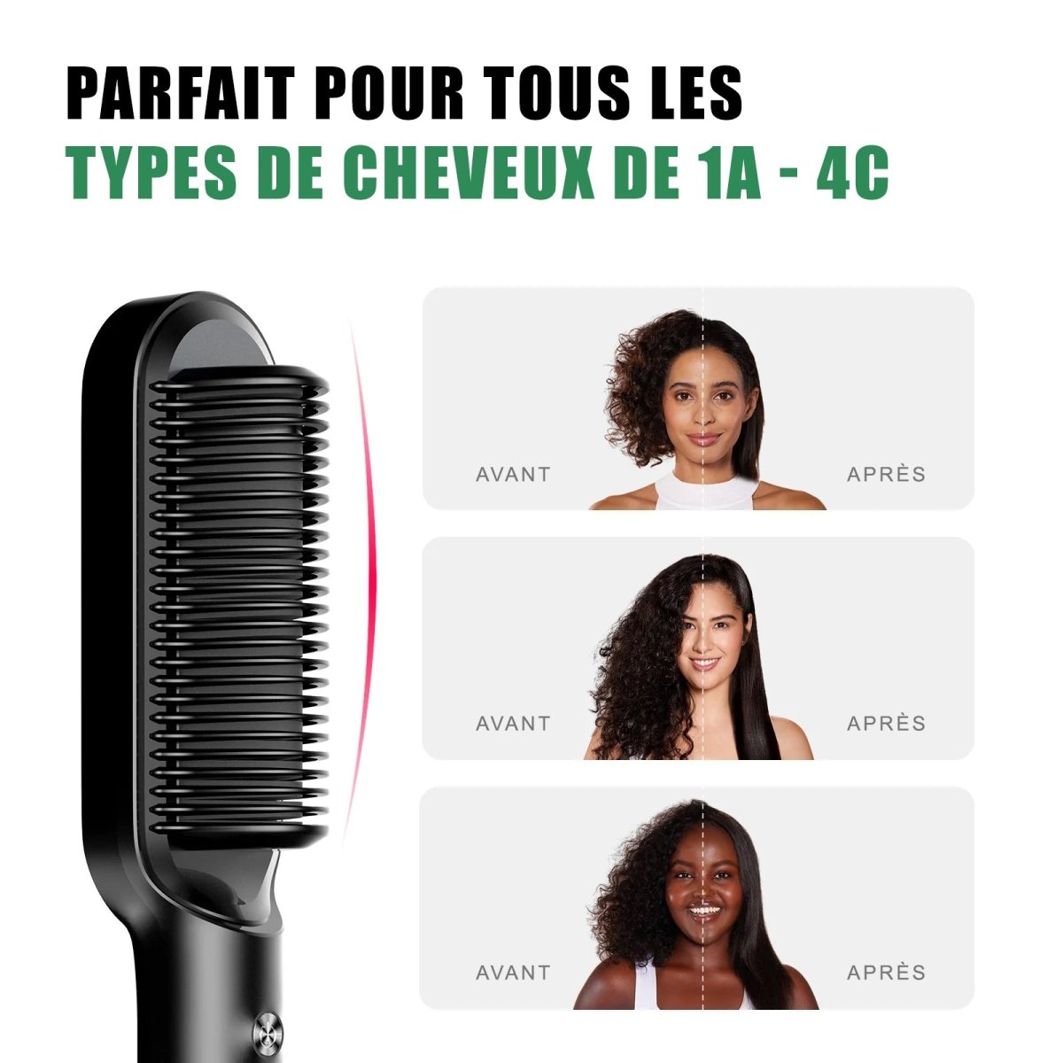 HairMaster Duo - Lisseur 2 en 1 + Brosse Offerte