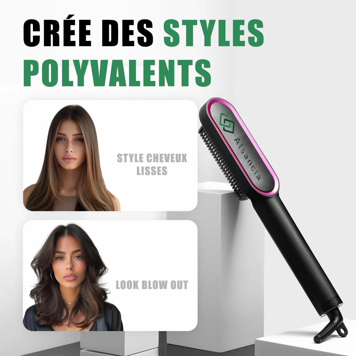 HairMaster Duo - Lisseur 2 en 1 + Brosse Offerte