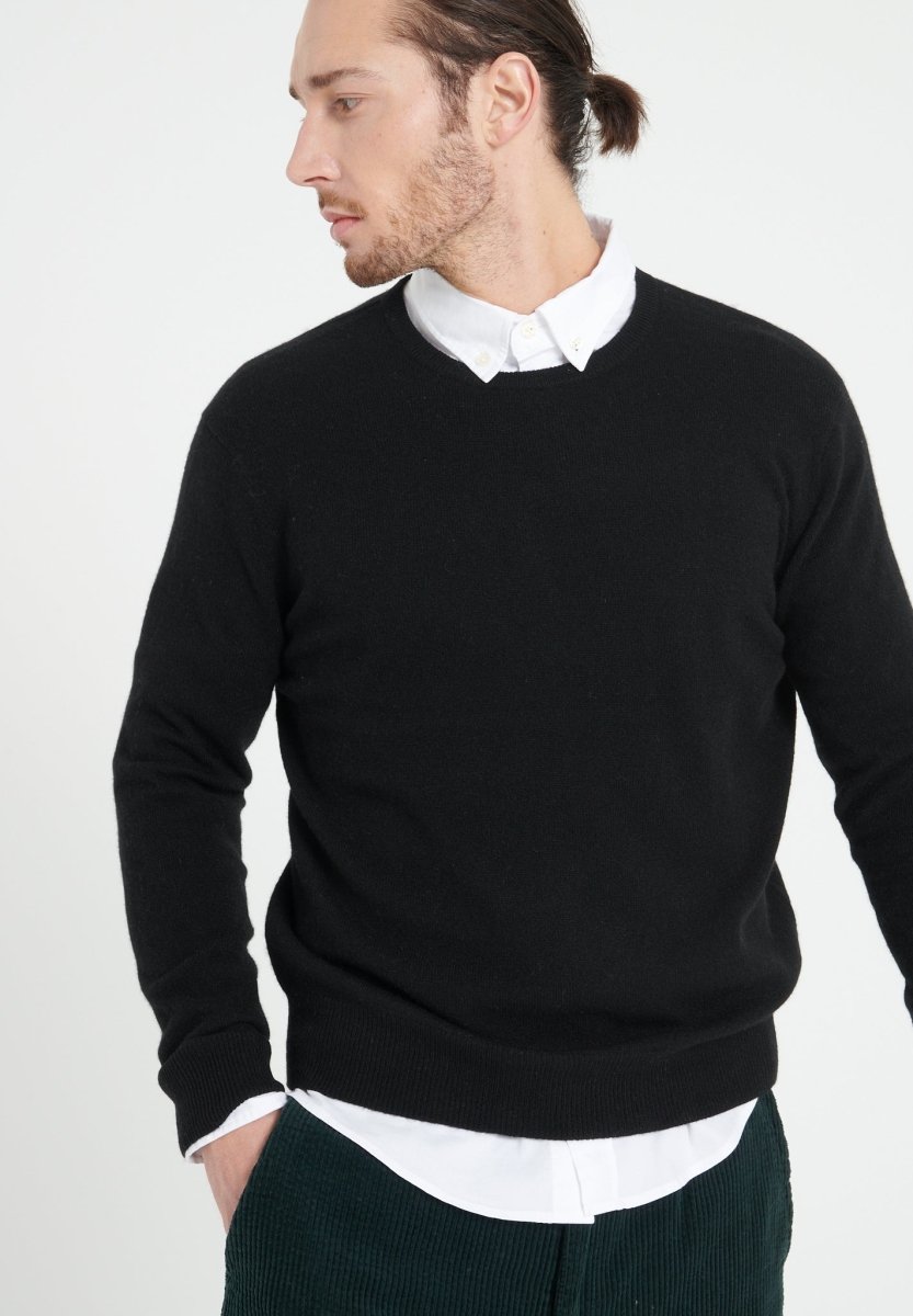 Pull col rond homme en cachemire noir - LUKE 2