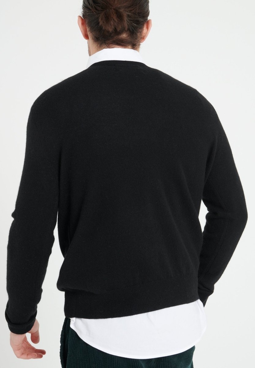 Pull col rond homme en cachemire noir - LUKE 2